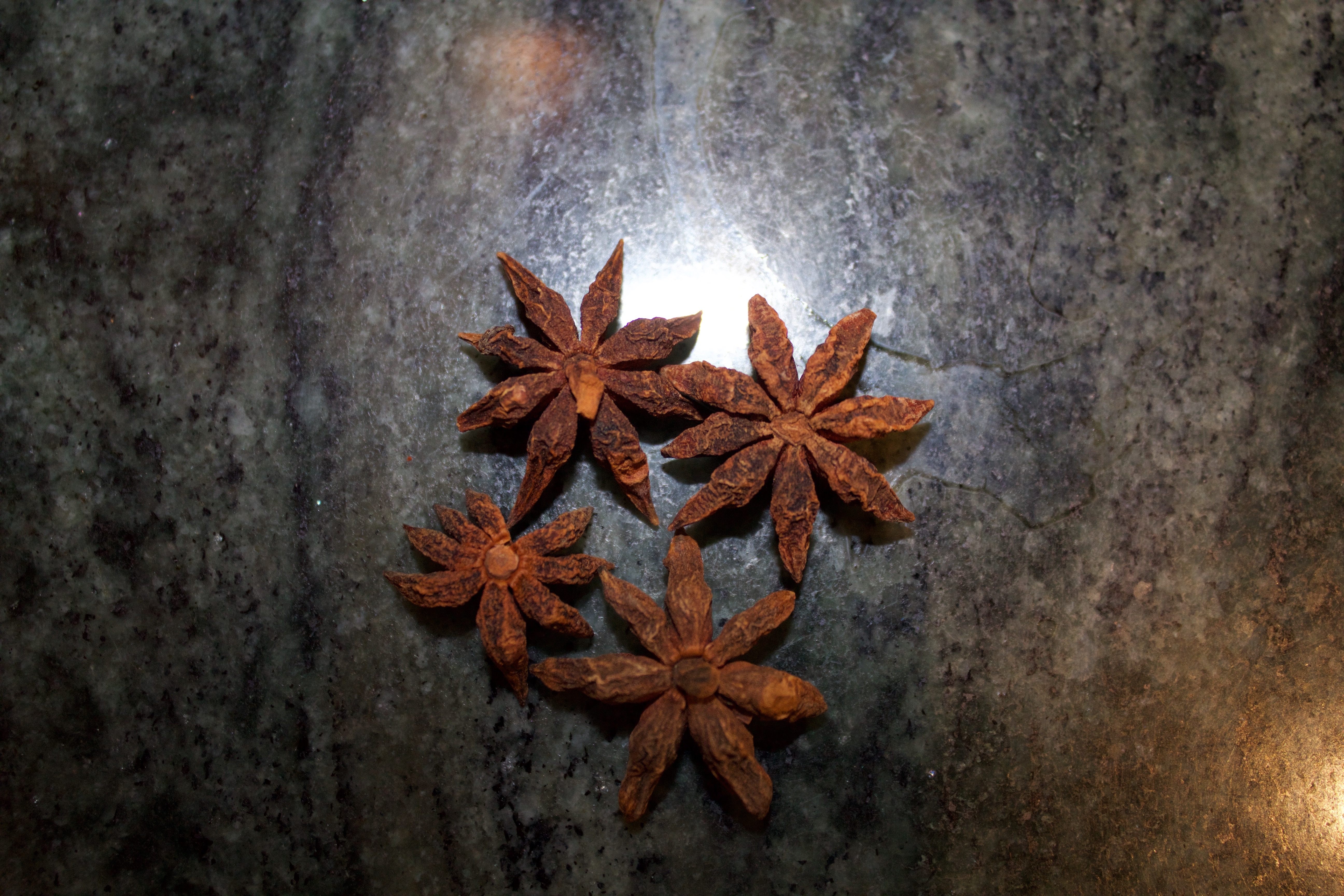 Star Anise on green counter