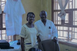 Augusta Kpanabum and Dr. Kanneh in Mercy Hospital Sierra Leone