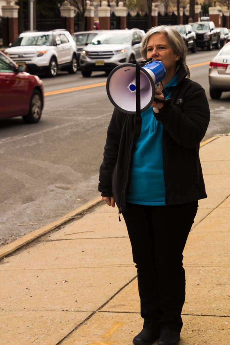 Woman with megaphone