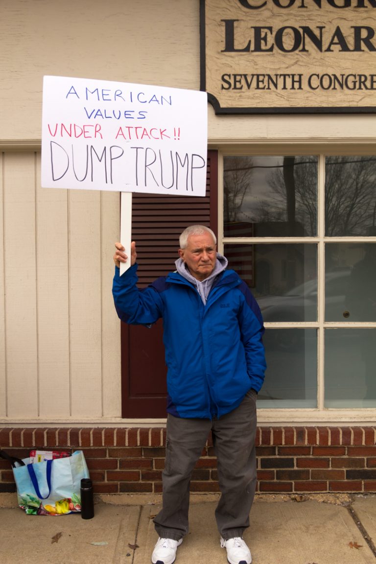 Older man with Trump sign