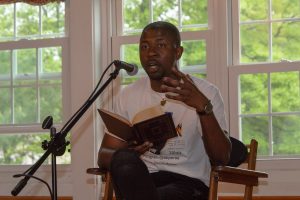 Edafe Okporo reading his book, Bed26, at book party